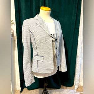 Cute light blue white plaid blazer Benetton Italy
